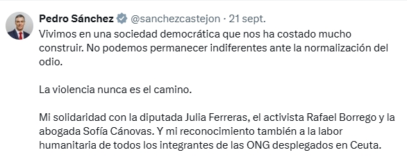 Tuit de Sánchez