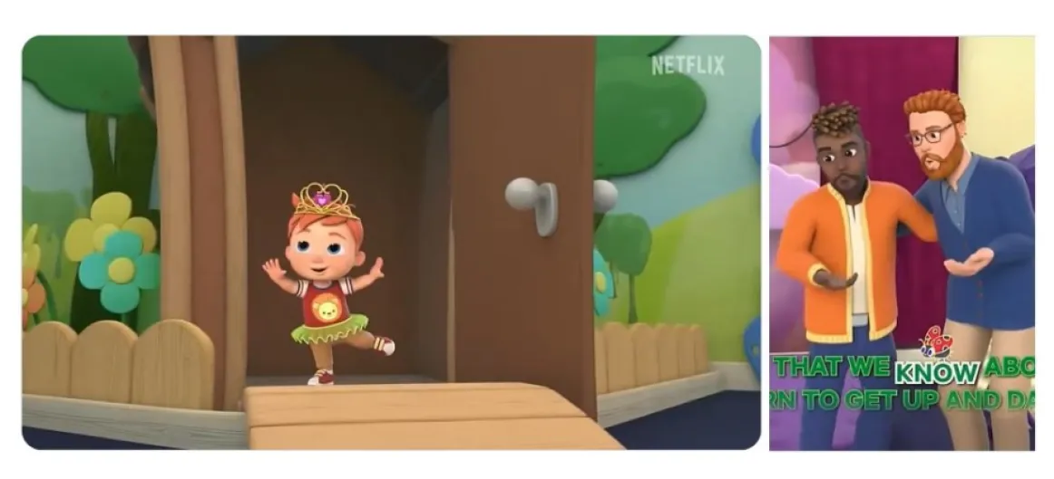 Netflix, al estilo Disney... en perversión de menores: muestra un niño con tutú, tiara y papis homosexuales