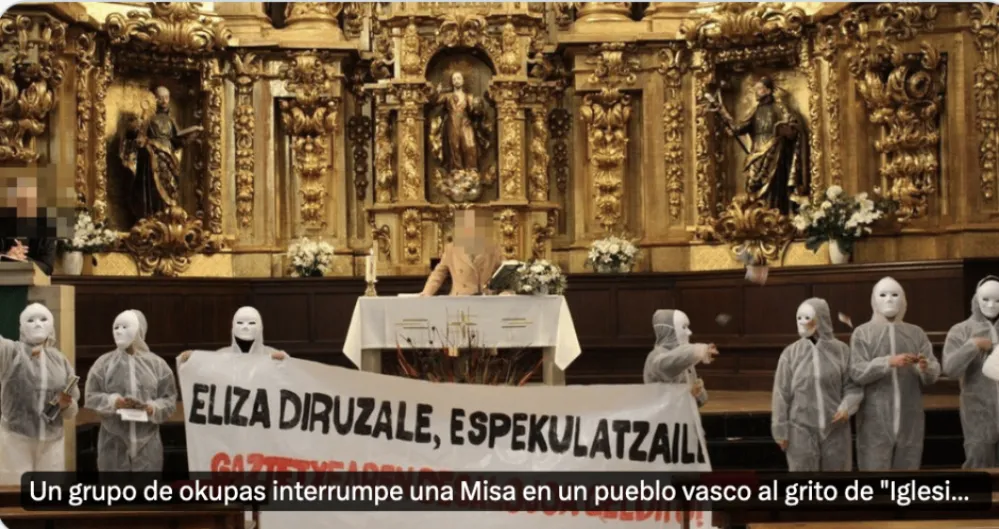 ‘Okupas’ acosan a la iglesia de Guipúzcoa por haber denunciado la ‘okupación’ de un edificio de su propiedad
