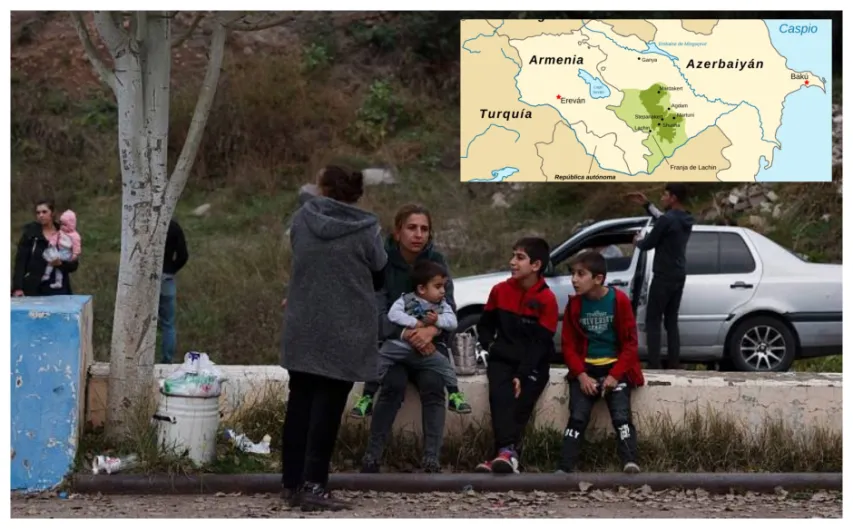 Recordatorio: más de cien mil armenios (cristianos) tuvieron que huir de su tierra (Nagorno-Karabaj) ante los ataques de Azerbaiyán (país musulmán)