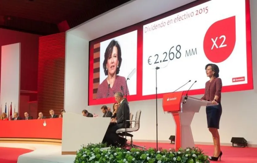 Junta de Accionistas Santander. Ana Botín sube el dividendo un 5% después de bajarlo un 66%