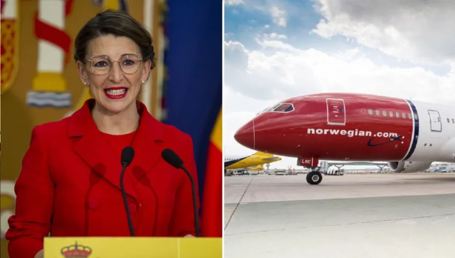 Un disgusto para Yolanda Díaz. Norwegian pasa del ERTE al ERE: despedirá al 85% de su plantilla en España, es decir, a 1.191 personas