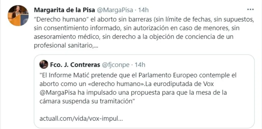 “Niega el derecho fundamental a la objeción de conciencia”. Los obispos europeos se rebelan contra el abortista ‘Informe Matic' del Europarlamento