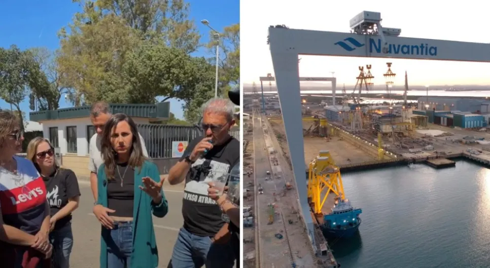 Belarra se pasa en su lenguaje y en sus numeritos: se presenta en Navantia y exige acceder a esta empresa pública
