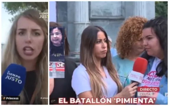 Ceuta. "Aquí todos, que viva Pedro Sánchez. Les invito que se lleven a Sánchez, que sea presidente de Marruecos. Llevároslo. ¡No lo queremos!", dice una Ceutí