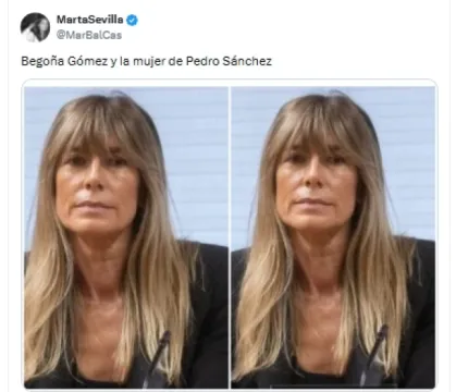 Memes. A la izquierda, Begoña Gómez, a la derecha, la mujer de Pedro Sánchez