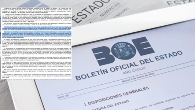 El ridículo del BOE con el Decreto Maricarmen: "es una mujer vulnerable de 87 años, víctima de una legislación machista y retrógrada procedente de una dictadura"