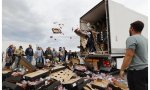 Agricultores franceses atacando camiones españoles