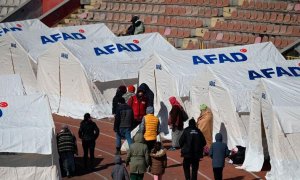 Campamentos de desplazados tras los terremotos de Turquía y Siria