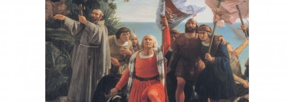 'Primer desembarco de Cristóbal Colón en América', de Dióscoro Puebla