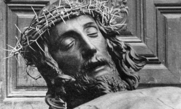 Detalle de la imagen actual del Cristo de Francisco Palma Burgos de 1942