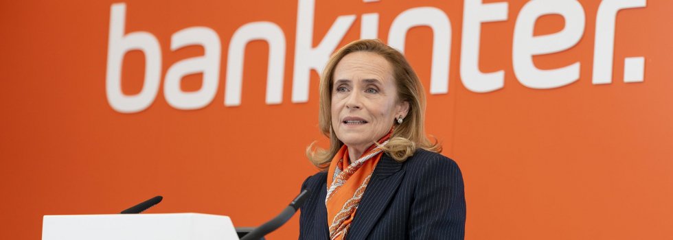 Gloria Ortiz, nueva CEO de Bankinter, durante la presentación de resultados / Foto: Pablo Moreno