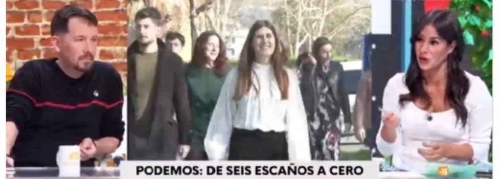 Begoña Villacís a Pablo Iglesias: "Me alegro de que Podemos se haya quedado a cero en las elecciones vascas"