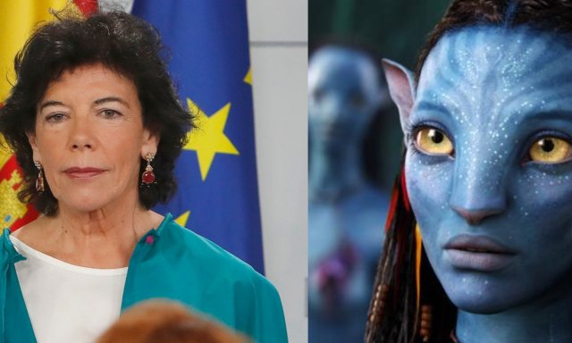 Isabel Celaá y Neytiri, de la película "Avatar".