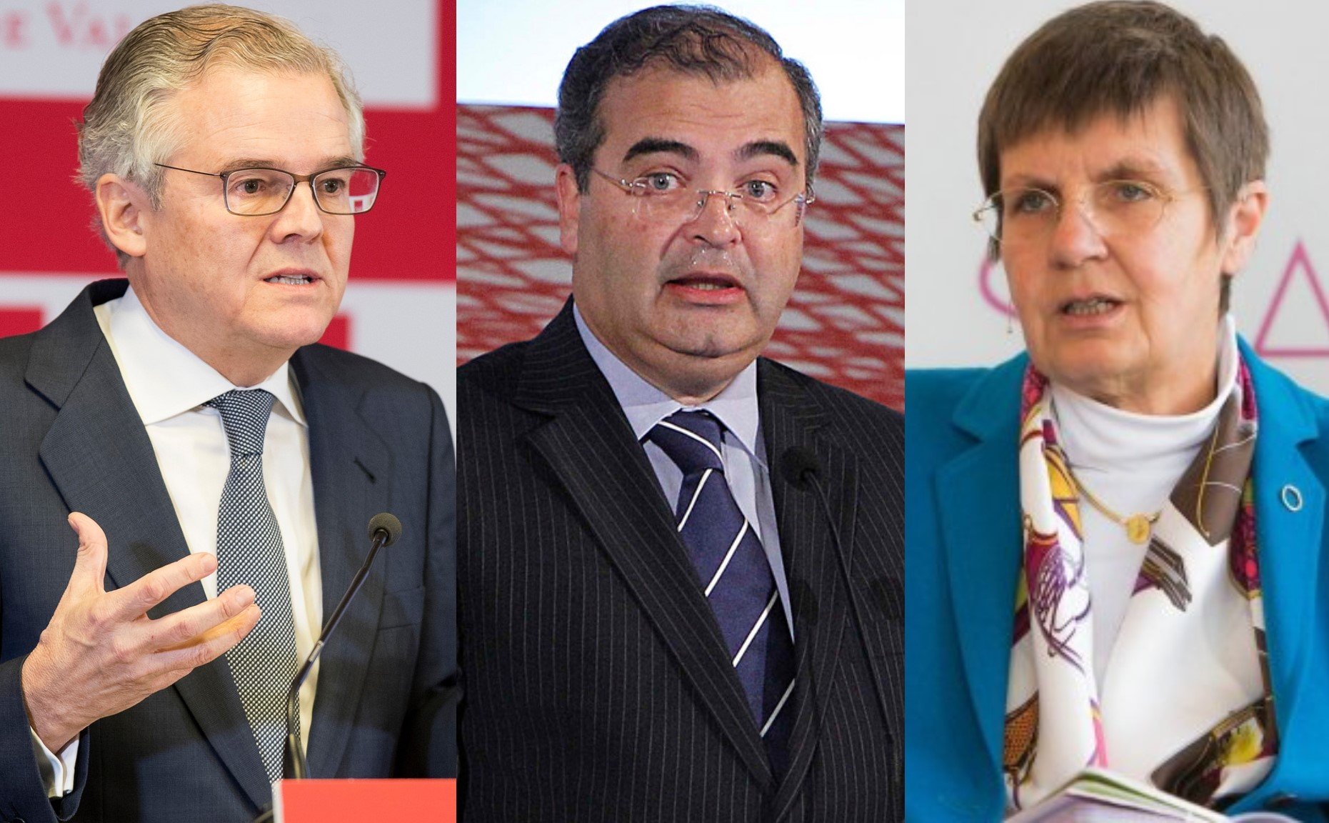 Sebastián Albella (CNMV), Ángel Ron (Popular) y Elke Köning (JUR). Sebastián Albella (CNMV), Ángel Ron (Popular) y Elke Köning (JUR).