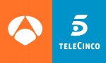 Logotipos de los canales principales de Atresmedia y Mediaset: Antena 3 y Telecinco