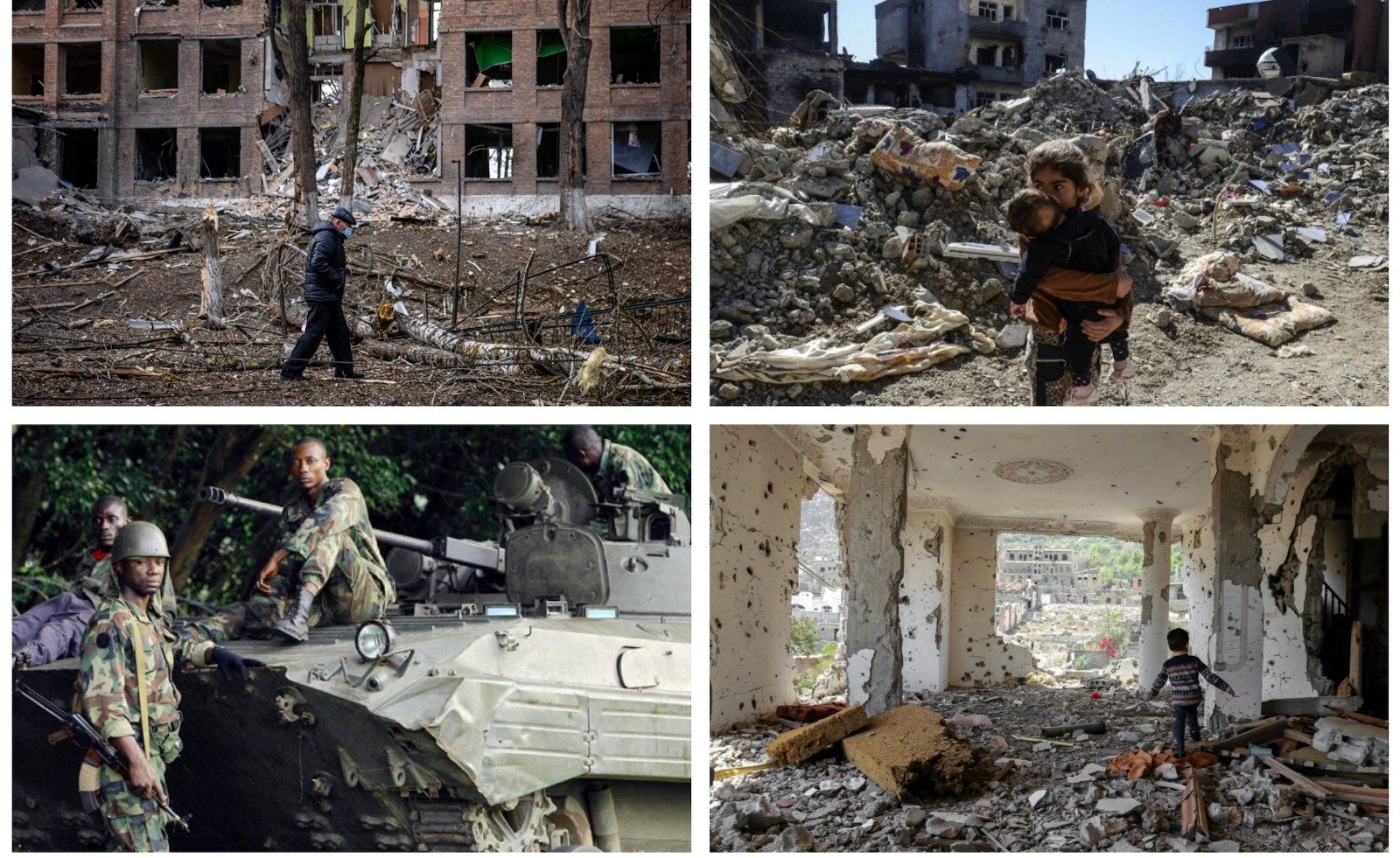 Guerras en Ucrania, Siria, Costa de Marfil y Yemen Guerras en Ucrania, Siria, Costa de Marfil y Yemen