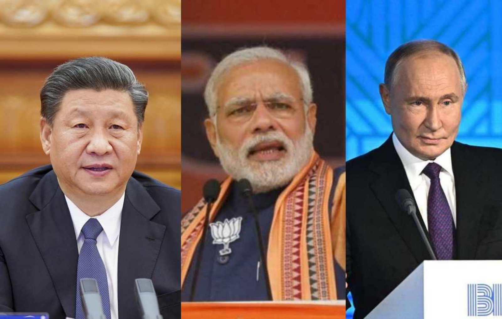 Xi Jinping, Nerenda Modi y Vladimir Putin