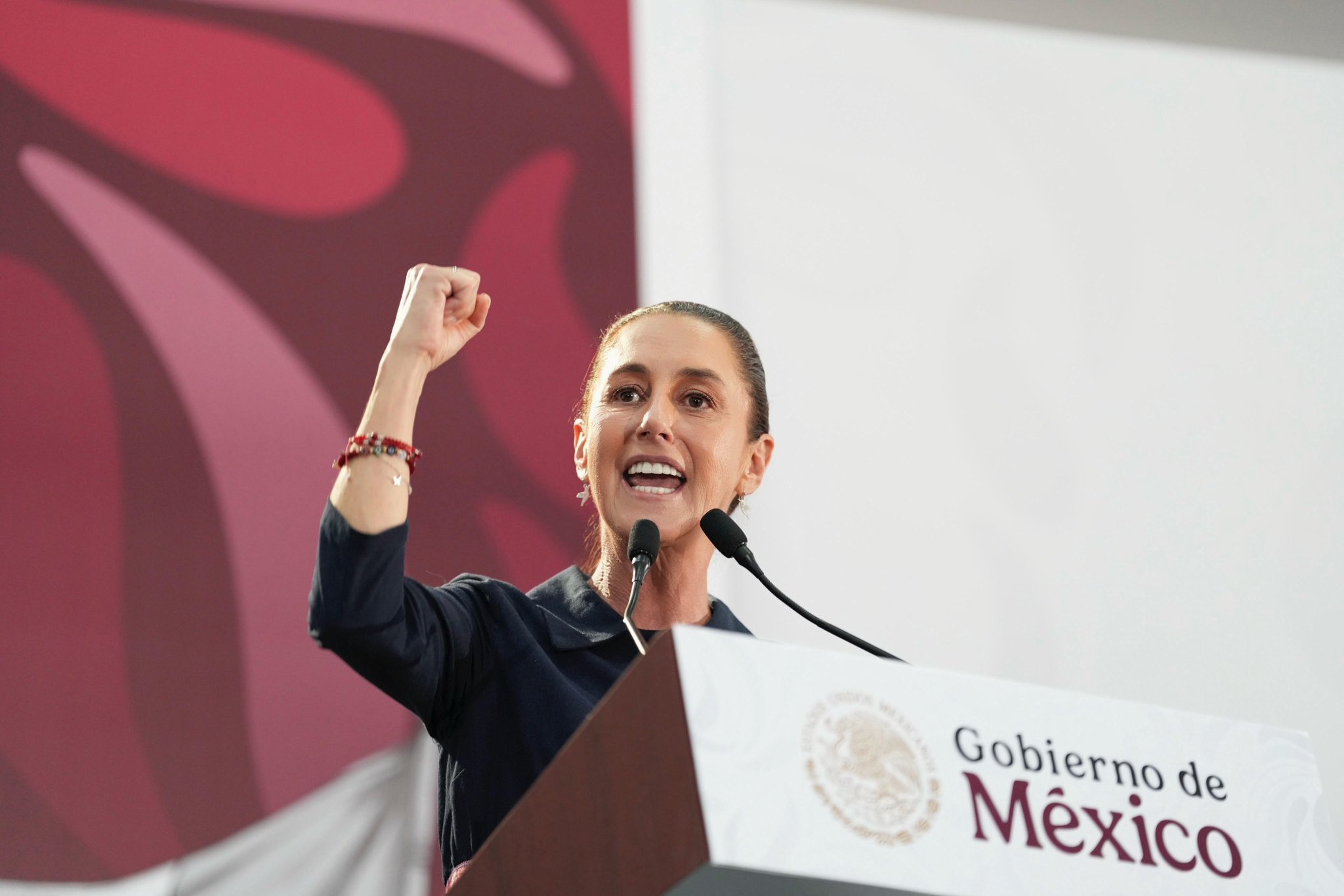 La actual presidenta de México, Claudia Sheinbaum, del partido izquiedista Morena