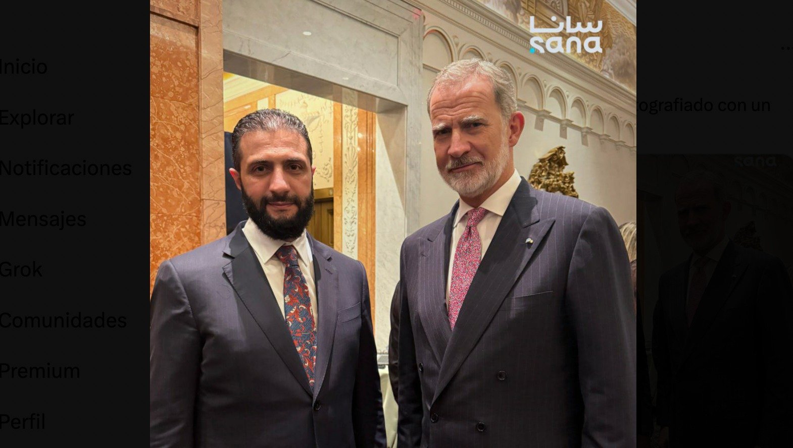 El presidente sirio, Ahmad al-Sharaa, se reunió con el rey Felipe VI 