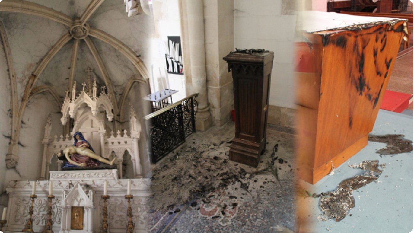 La iglesia de Saint-Germain, en la localidad francesa de La Châtre, sufrió el tercer incendio en los últimos meses La iglesia de Saint-Germain, en la localidad francesa de La Châtre, sufrió el tercer incendio en los últimos meses