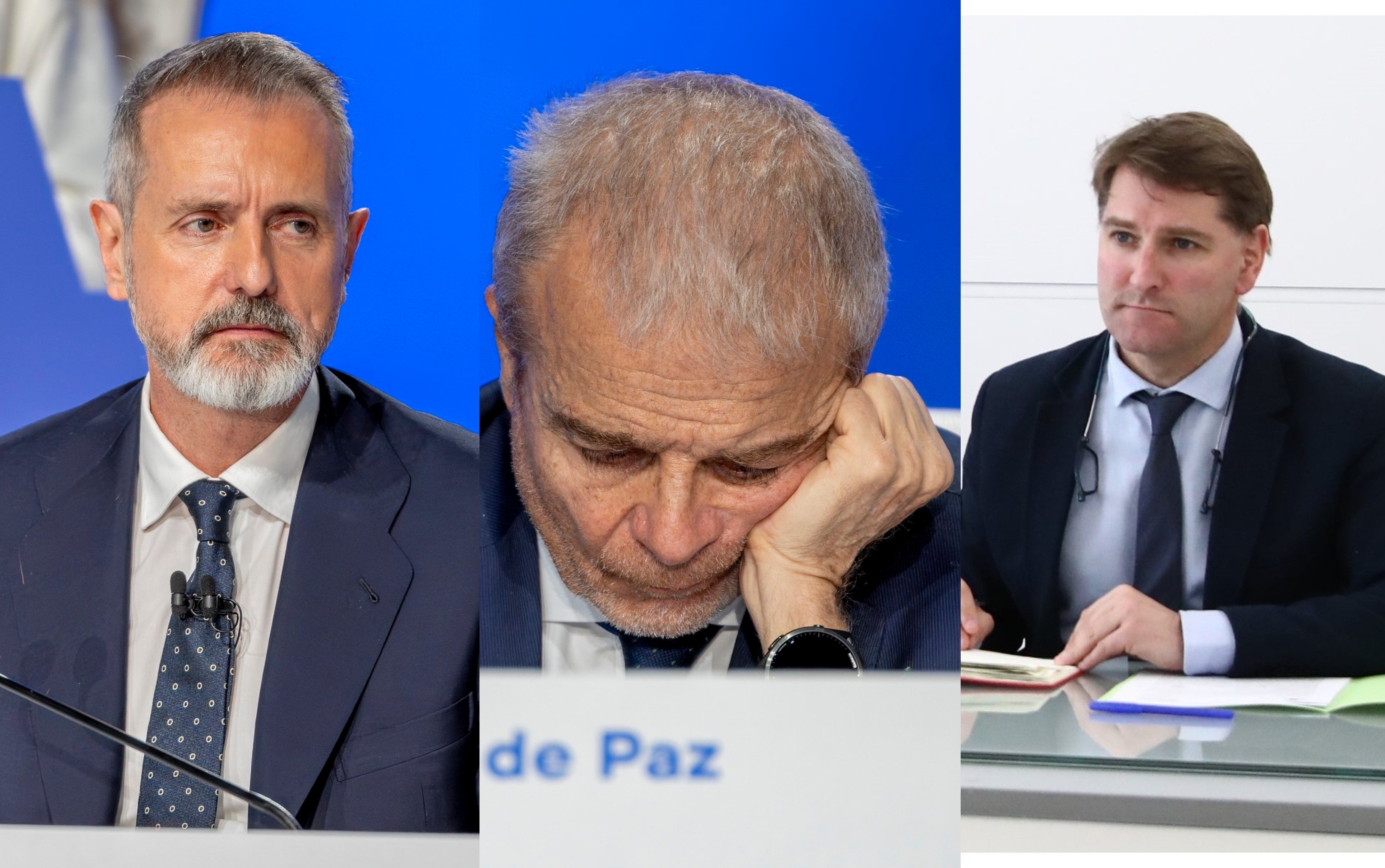 Murtra recibe el primer aviso de De la Rocha: esto no marcha, que rueden cabezas: ¿la de Javier de Paz? / Foto: elaboración propia Murtra recibe el primer aviso de De la Rocha: esto no marcha, que rueden cabezas: ¿la de Javier de Paz? / Foto: elaboración propia