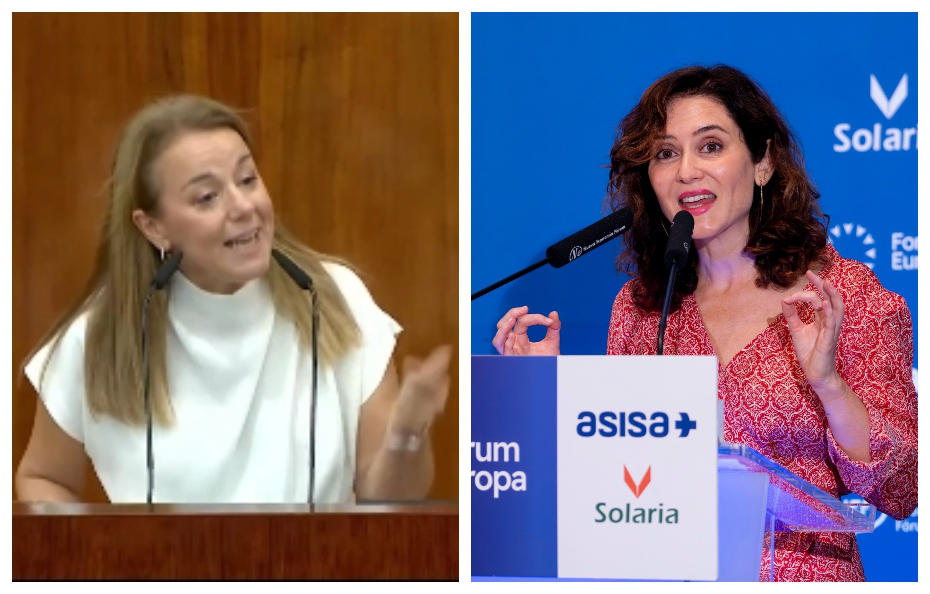 Ana Cuartero, diputada de Vox, fentre a Isabel Díaz Ayuso Ana Cuartero, diputada de Vox, fentre a Isabel Díaz Ayuso