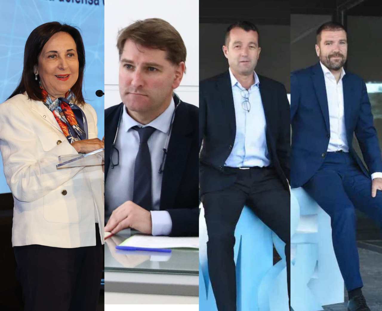 Margarita Robles, Manuel de la Rocha y los hermanos Escribano, Ángel y Javier, respectivamente