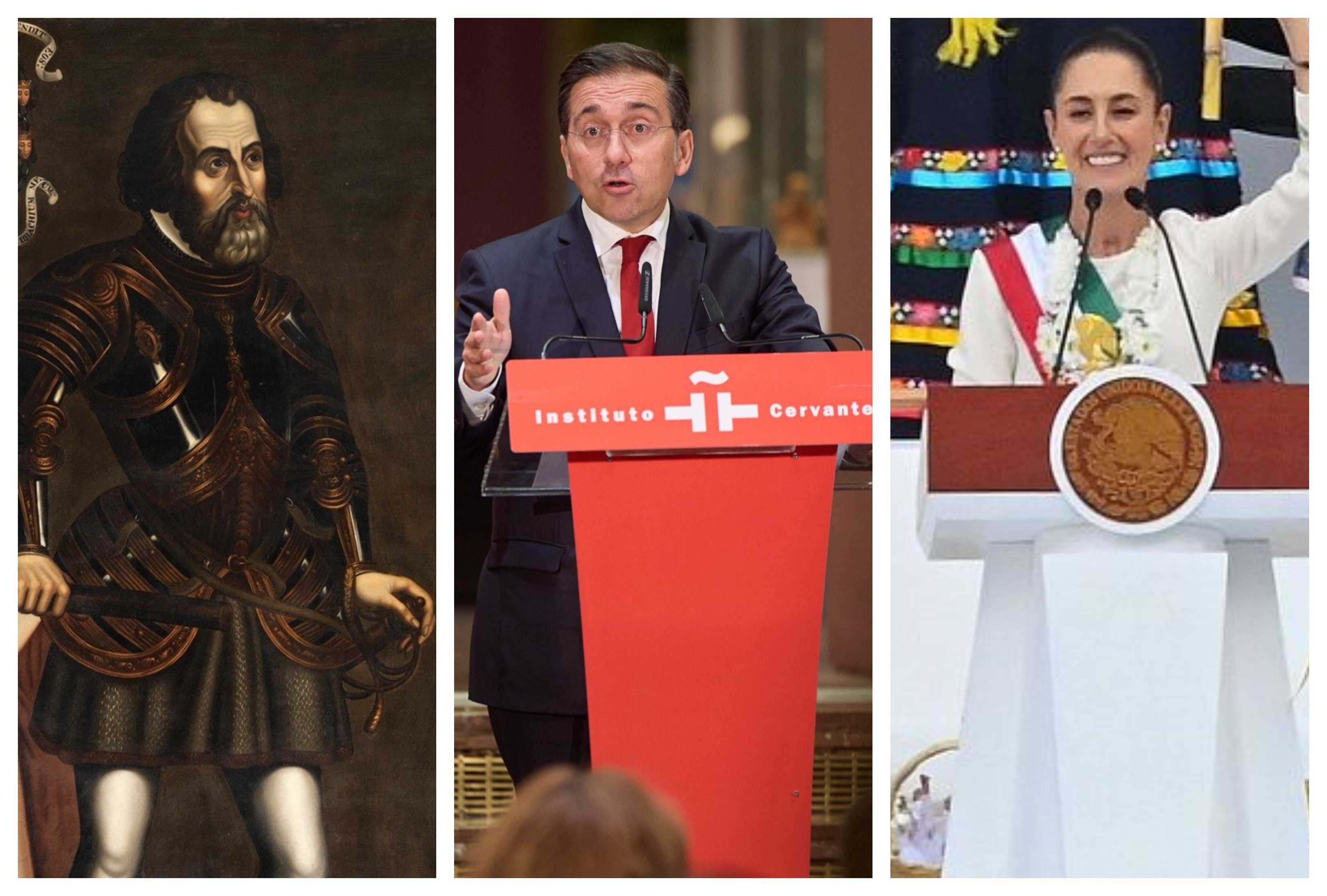 Hernán Cortes, Albares y Sheinbaum Hernán Cortes, Albares y Sheinbaum