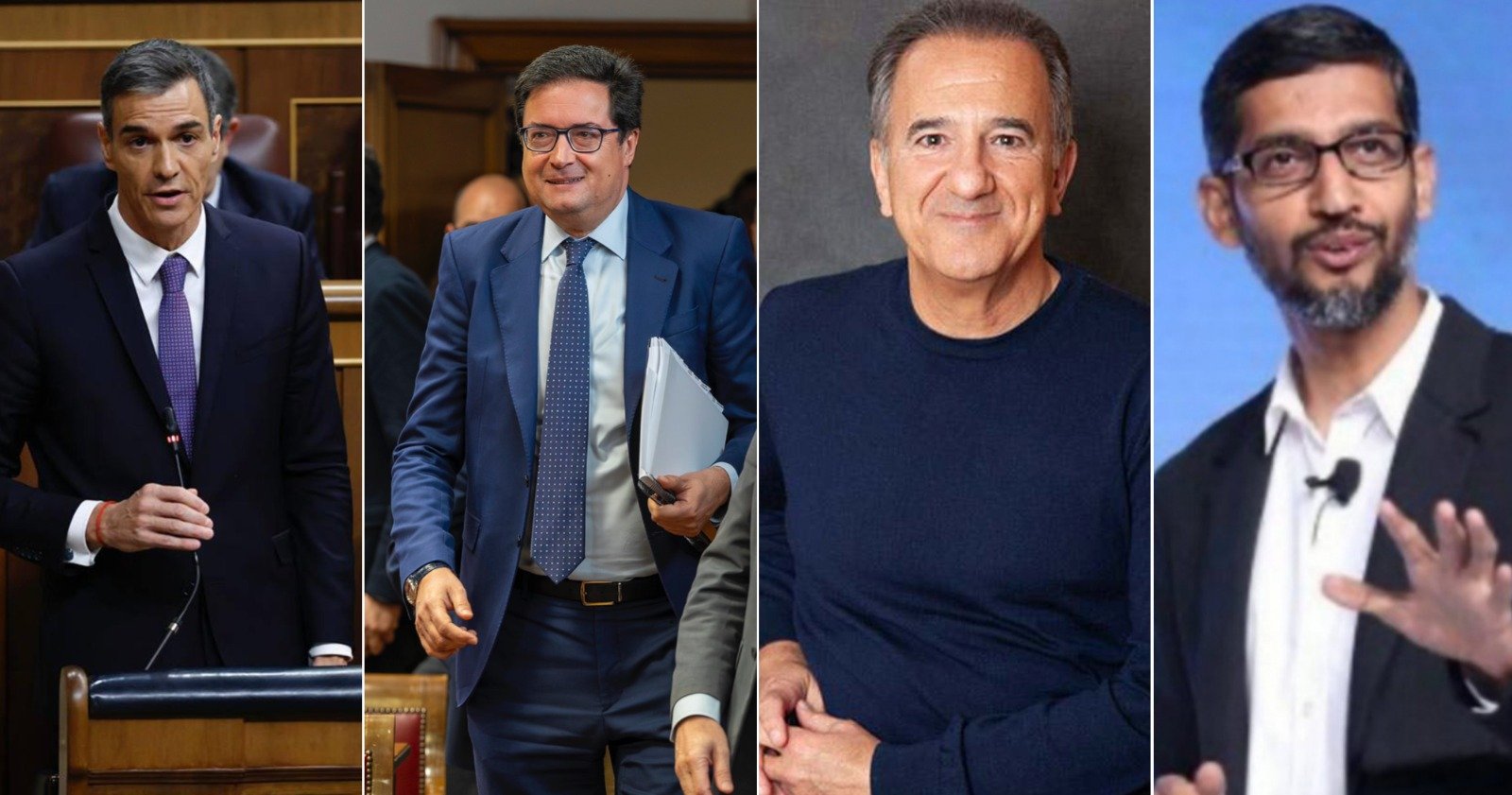 A Sánchez le gusta estar en compañía de Sundar Pichai, el CEO de Google, ante quien ha nombrado embajadores del Reino de España a su ministro Óscar López y a José Miguel Contreras