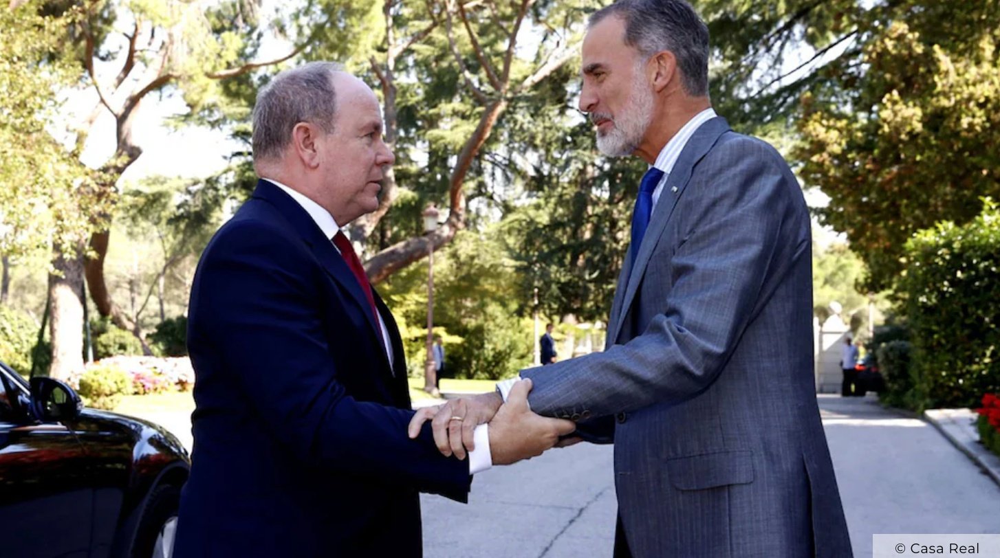 El príncipe Alberto de Mónaco y el Rey de España Felipe VI
