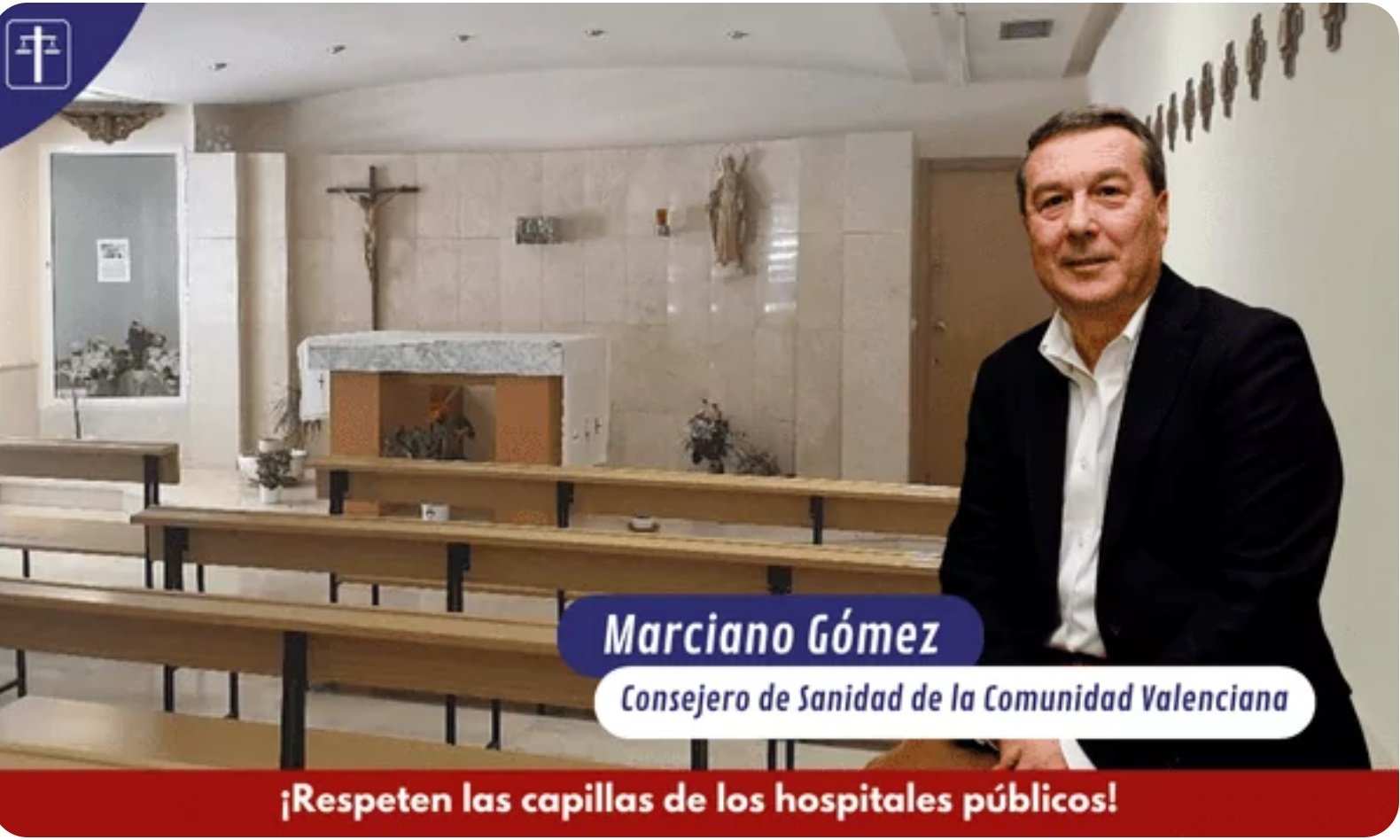 Abogados Cristianos ha lanzado una campaña para pedir que, en Valencia, no se conviertan las capillas de los hospitales públicos en salas multiconfesionales