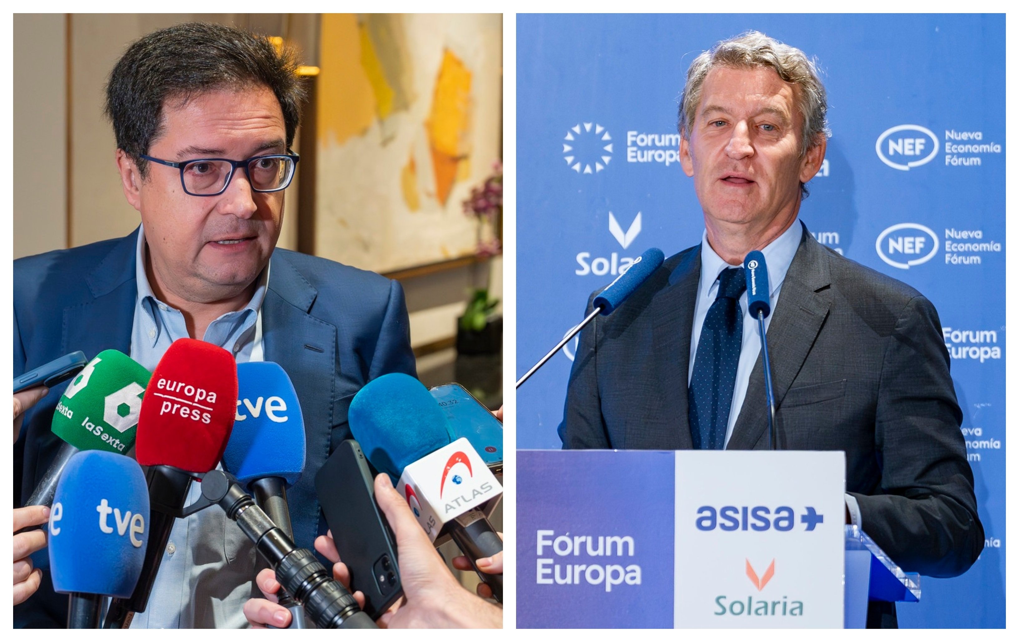 Óscar López, ministro de la Función Pública y, Feijóo / Foto: Pablo Moreno