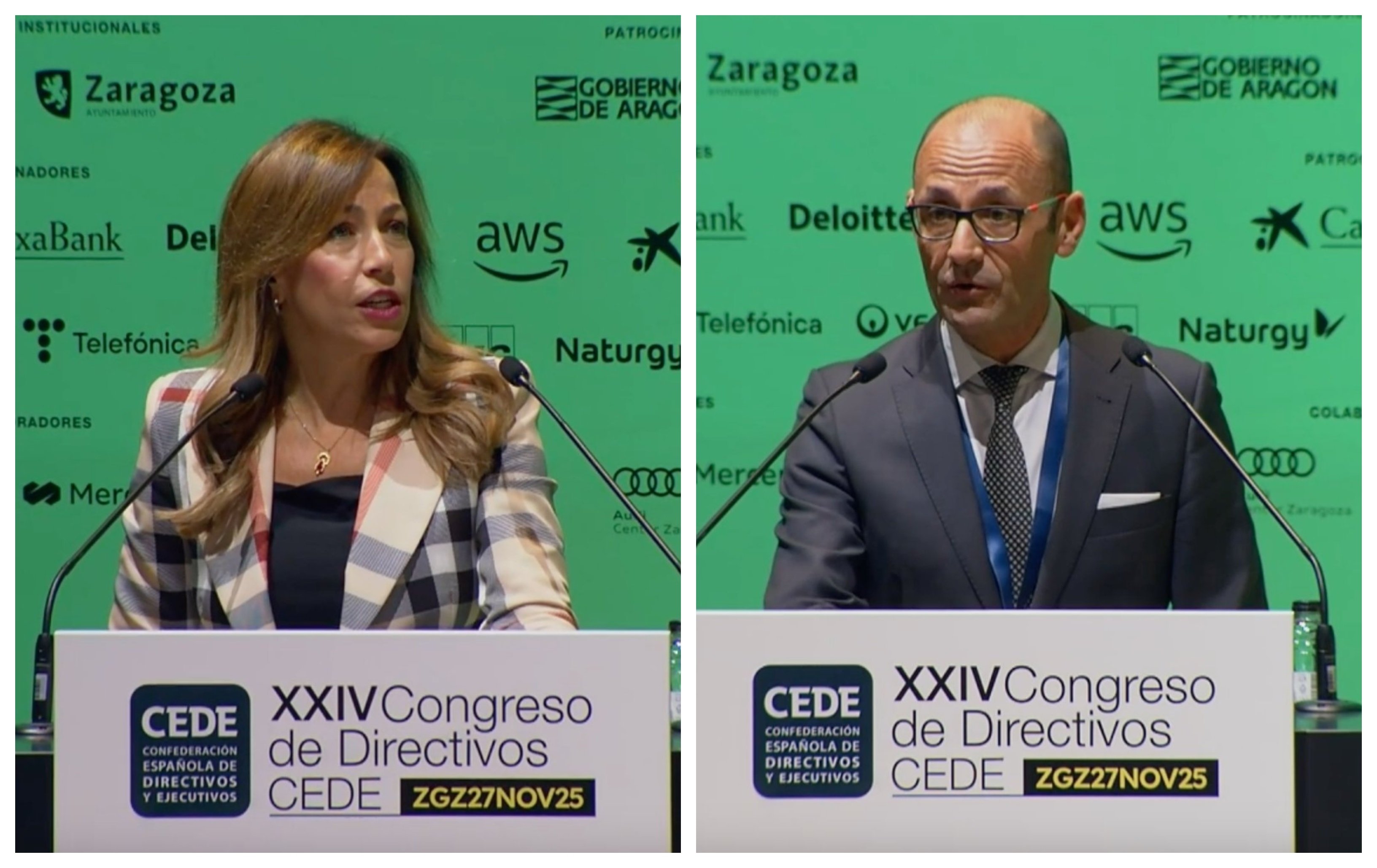 La alcaldesa de Zaragoza, Natalia Chueca, del PP, se atreve a mencionar a la Virgen del Pilar. Y Fernando Rodrigo, presidente de los empresarios de Aragón (ADEA) abre la edición de esta año. Y la abre fuerte, con un alegato en defensa de los empresarios