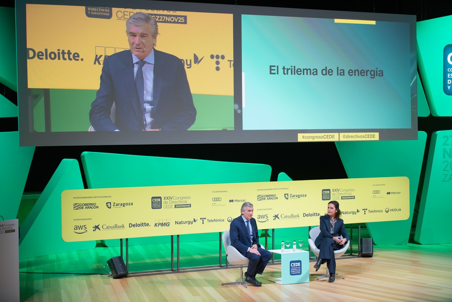 La energía corre a cargo de Francisco Reynes, el presidente de Naturgy y de Cristina Lobillo, directora de Política Energética de la Comisión Europea