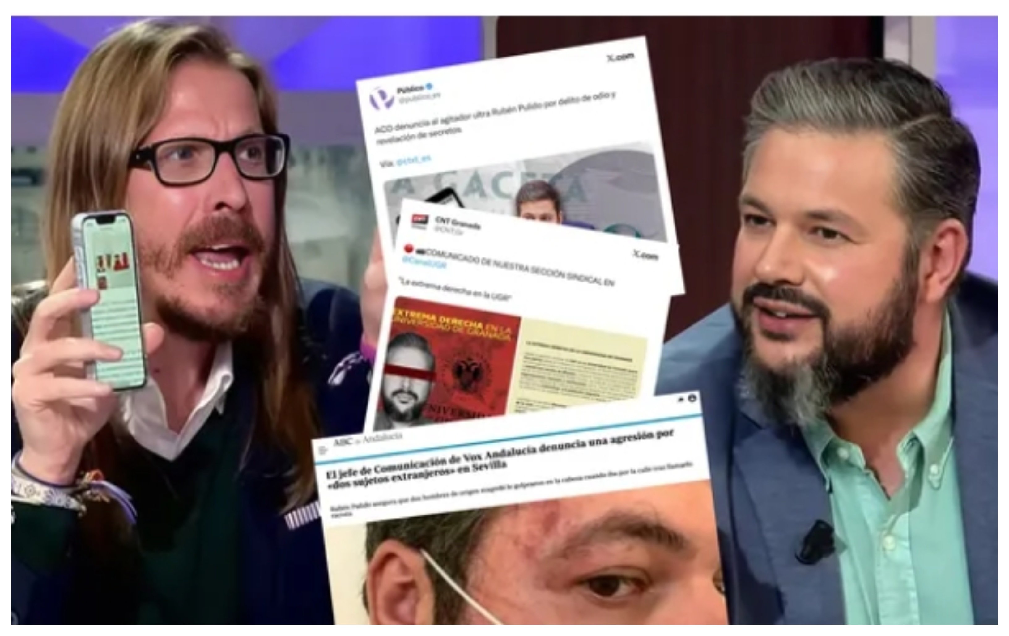 Intervención del podemita, Pablo Fernández, en el programa Código 10, de Cuatro, en el que acusó a Pulido de difundir odio y bulos, así como de pertenecer a Vox