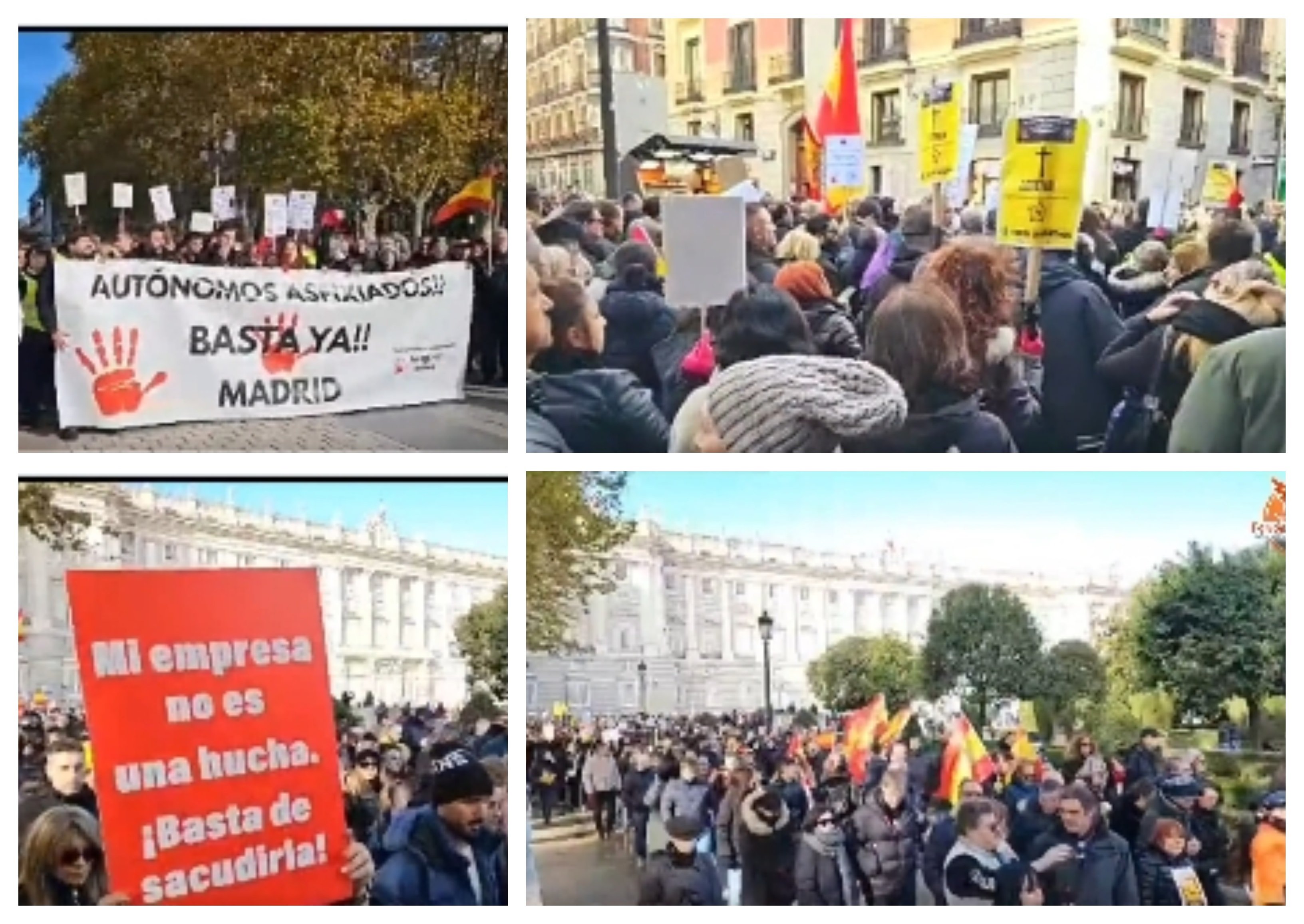 Manifestaciones en toda España, ayer domingo, de profesionales, autónomos y microempresarios, de todos aquellos que se crean su propia nómina, su propio puesto de trabajo, contra el ataque vía impuestos pero, sobre todo, vía burocracia insufrible Manifestaciones en toda España, ayer domingo, de profesionales, autónomos y microempresarios, de todos aquellos que se crean su propia nómina, su propio puesto de trabajo, contra el ataque vía impuestos pero, sobre todo, vía burocracia insufrible