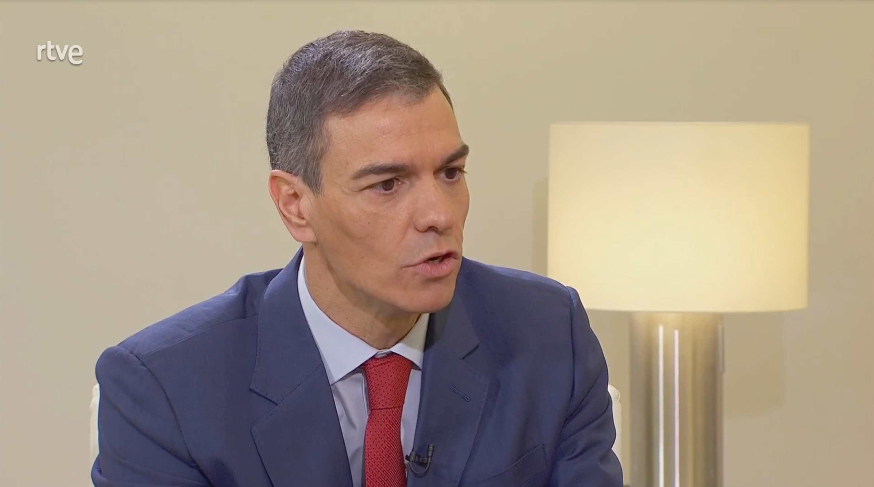 Pedro Sánchez durante la entrevista