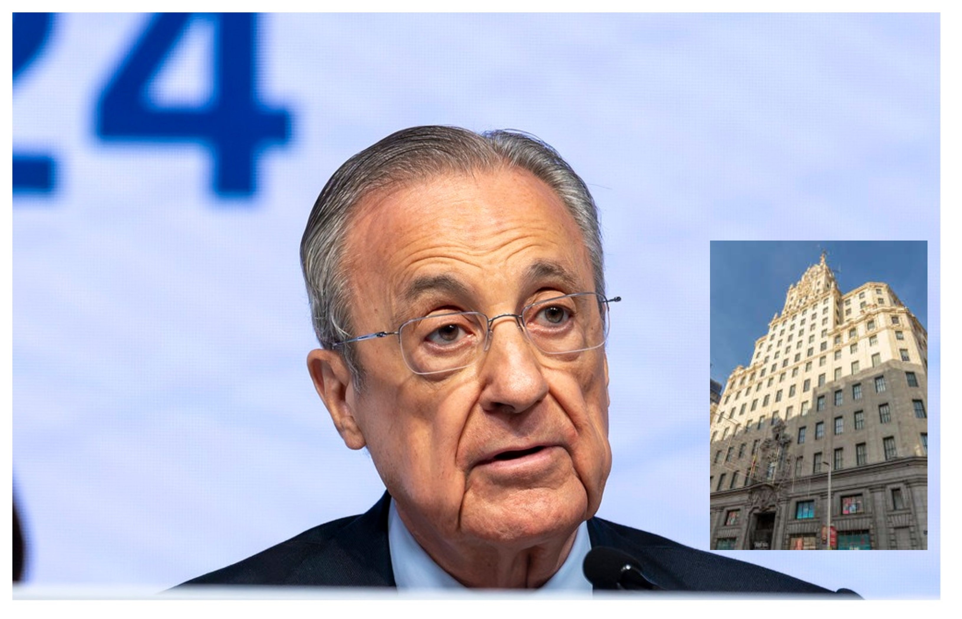 Ya saben que el presidente del Real Madrid, a sus 78 años, ha tenido un sueño: morirse como mandamás de Telefónica. No lo consiguió con Iberdrola pero ahora puede resarcirse / Foto: elaboración propia