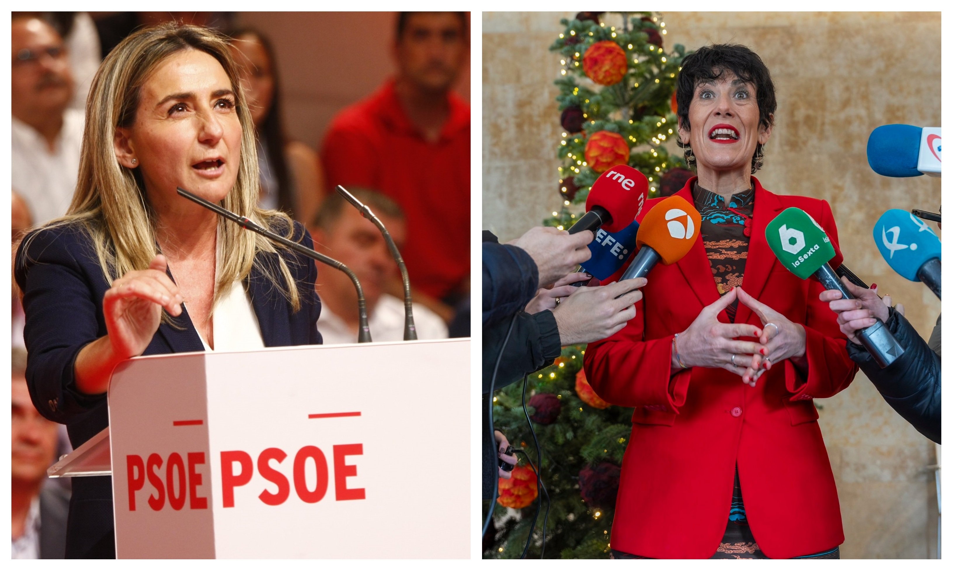 Milagros Tolón, que quiere fulminar la escuela católica, ministra de Educación y Elma Saiz, la navarra embustera, la que nos miente vendiendo como un éxito -suyo, claro está- un sistema de pensiones en quiebra técnica, nueva ministra portavoz del Gobierno