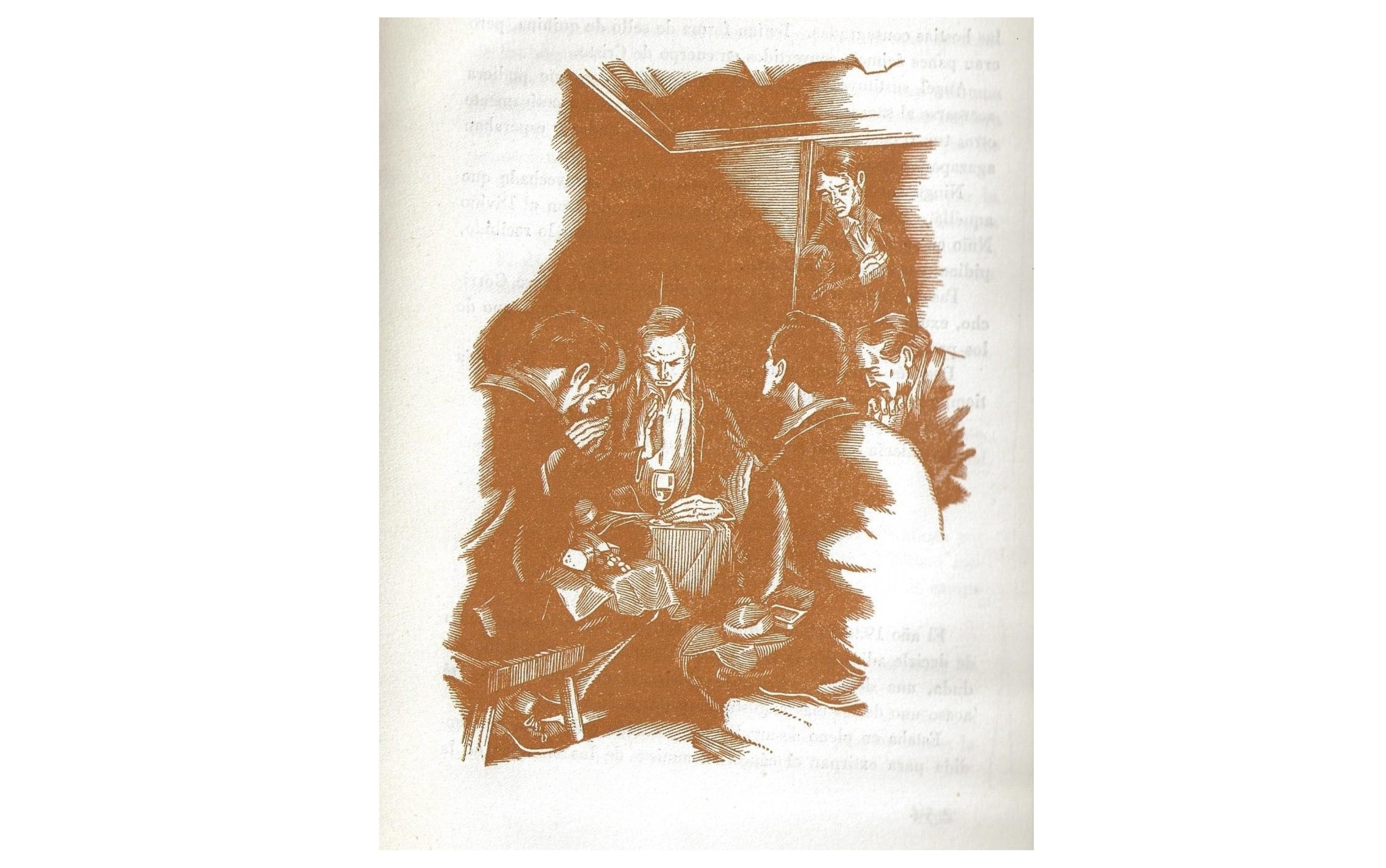 Ilustración de Antonio Cobos, que figura en la página 233 del libro de Javier Martín Artajo, donde se cuenta la Noche Buena de 1936 en la cárcel de Porlier