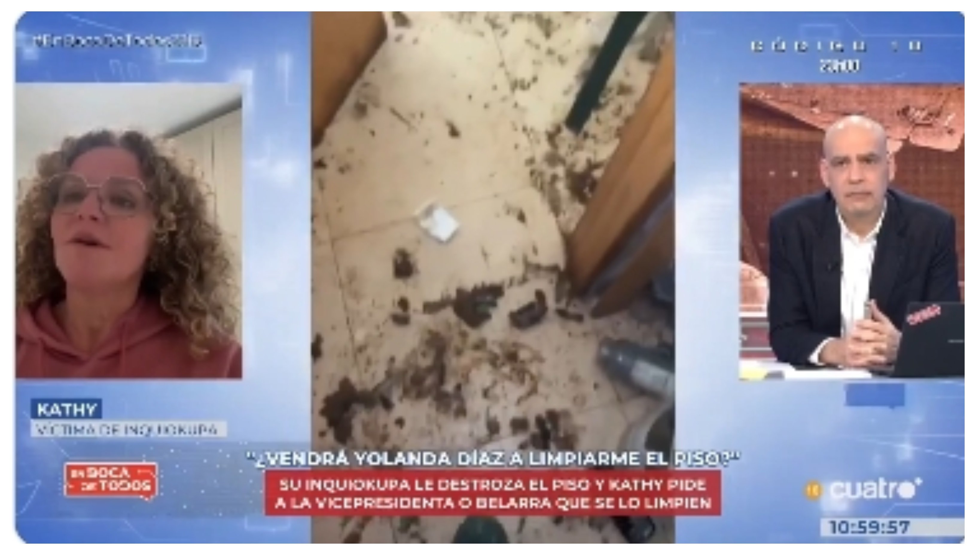 "¿Vendrá Yolanda Díaz a limpiarme el piso?": Kathy, una propietaria cuya inquiokupa le ha destrozado el piso