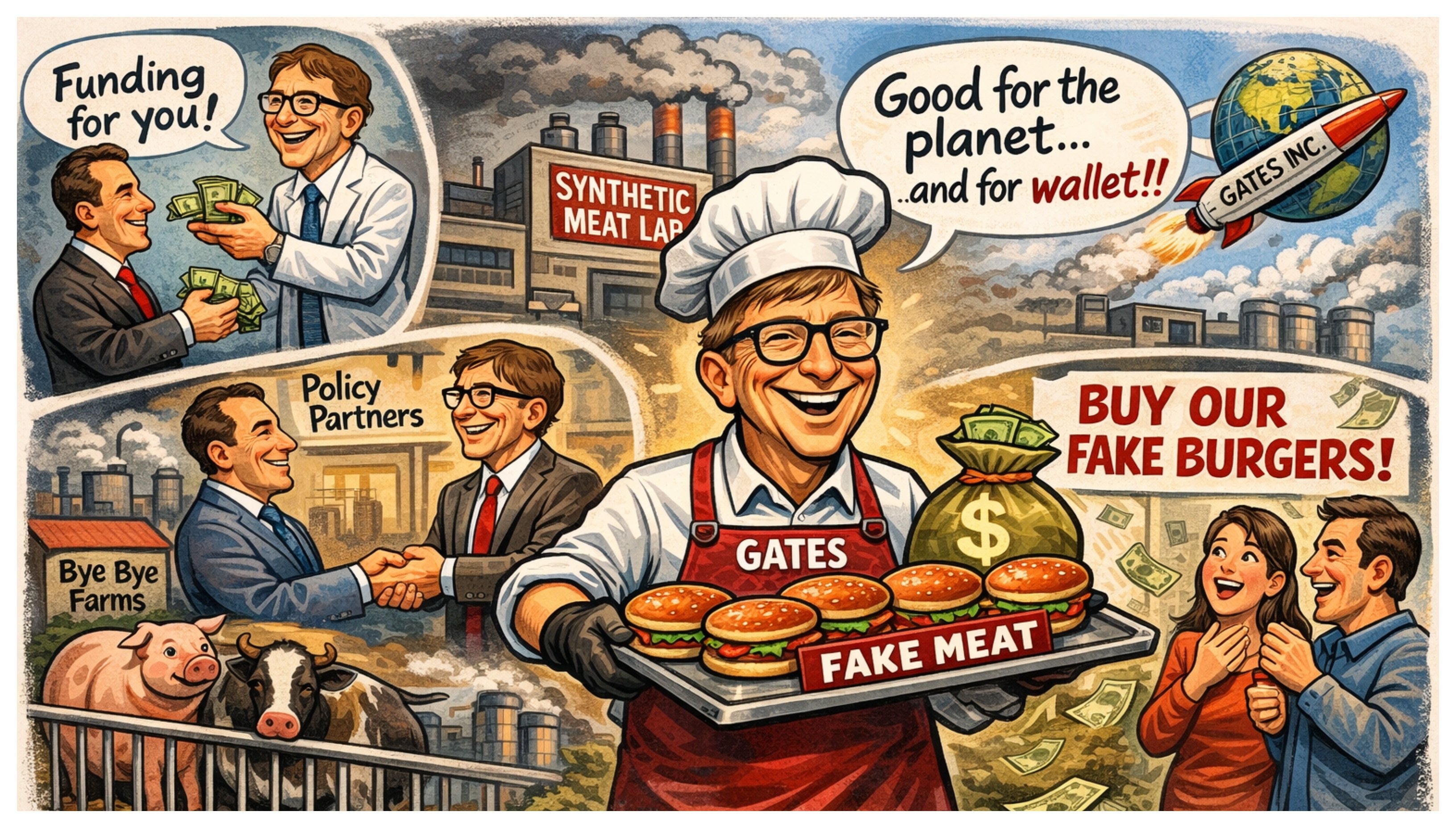La filantropía “codiciada” de Bill Gates ahora va a por la carne sintética