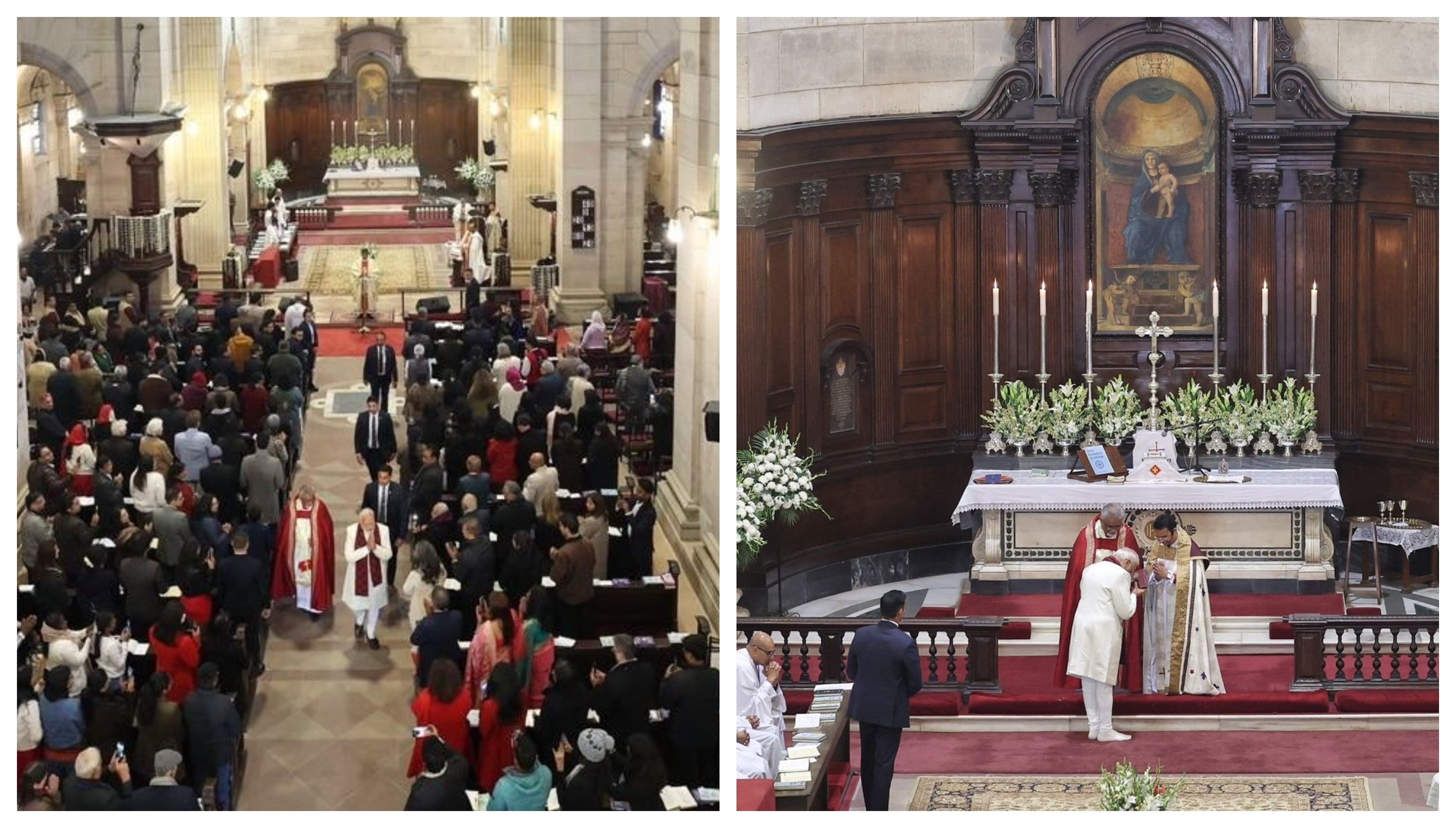 Narendra Modi rezó en una capilla cristiana, pero, ¿a qué Dios? A todos, es decir, a ninguno