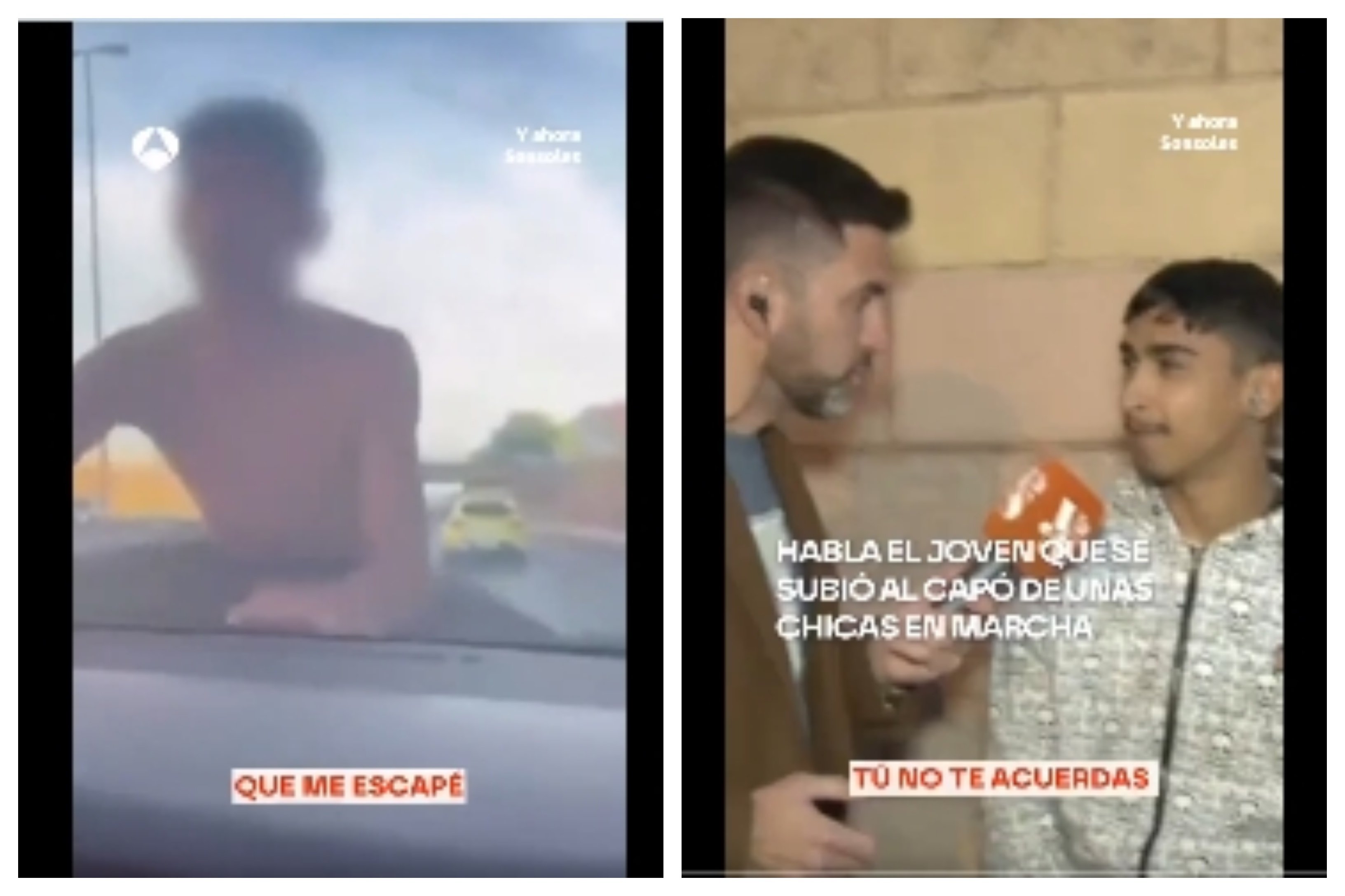 La España de hoy: "Yo no me acuerdo de nada. Me dijeron que me escapé y ya amanecí en el hospital”, dice el joven que se subió al capó del coche de dos chicas... en plena autopista