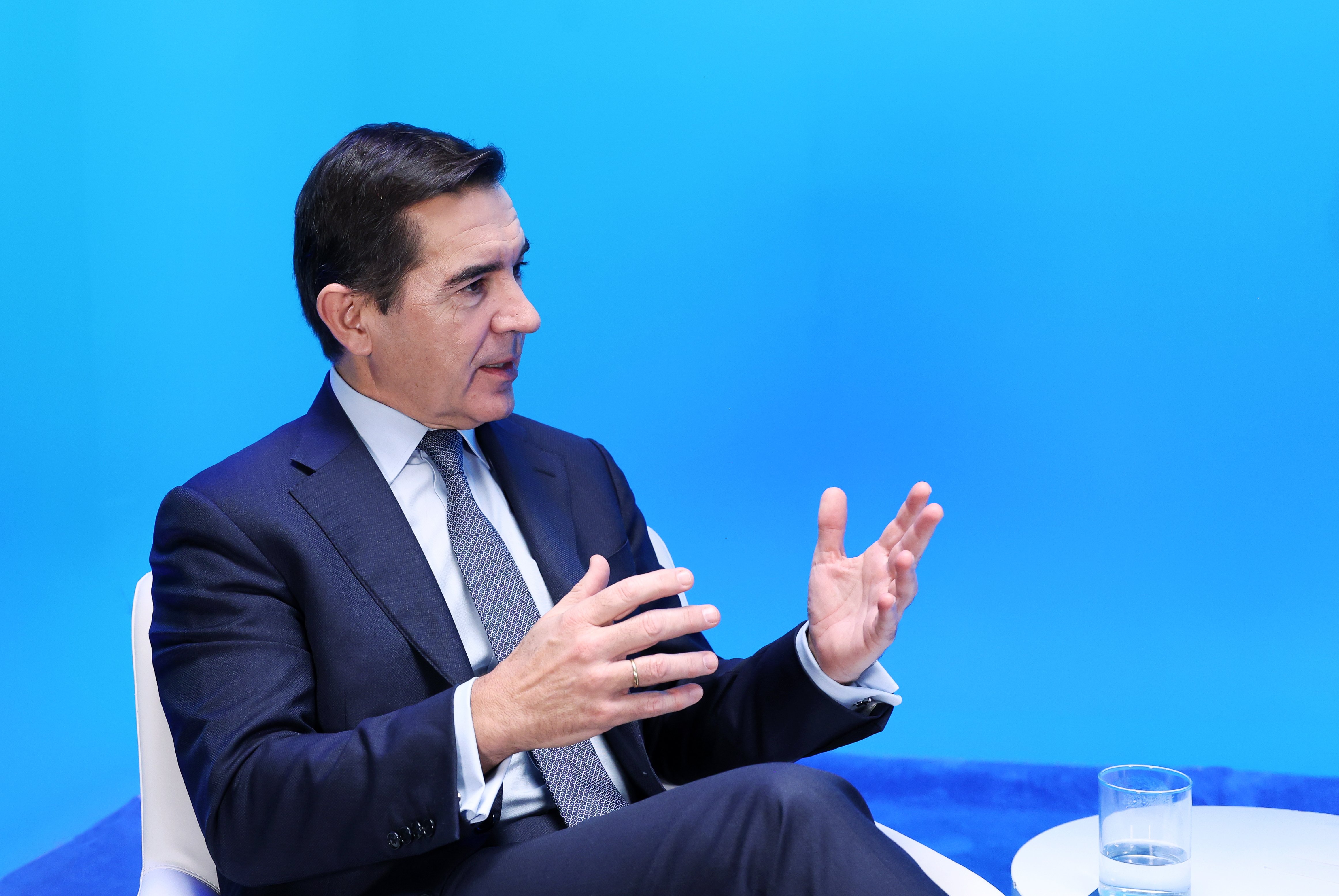 Carlos Torres Vila, presidente ejecutivo del BBVA, durante la entrevista realizada por el propio banco