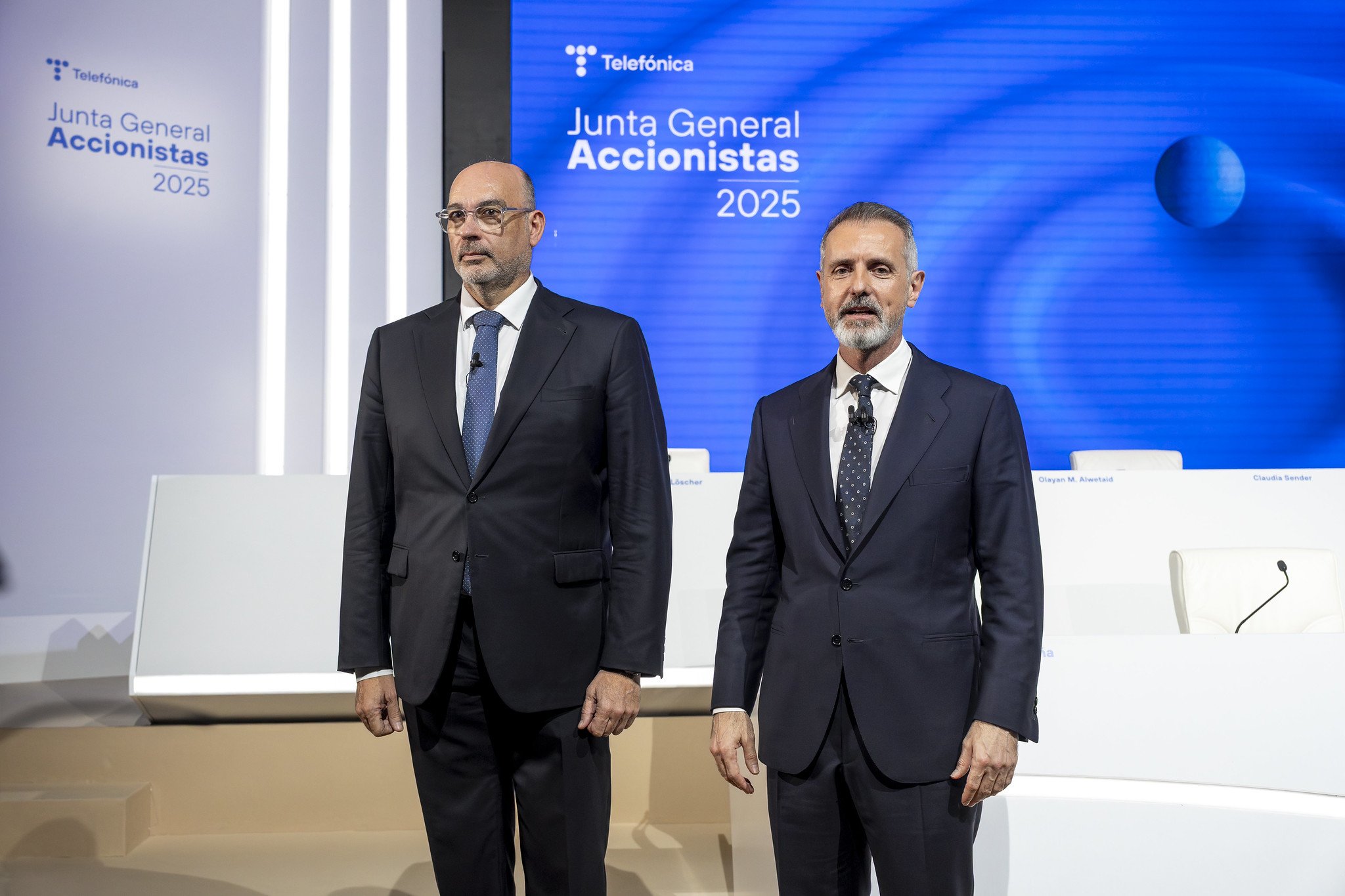 Emilio Gayo y Marc Murtra, consejero delegado y presidente ejecutivo de Telefónica, respectivamente / Foto: Pablo Moreno