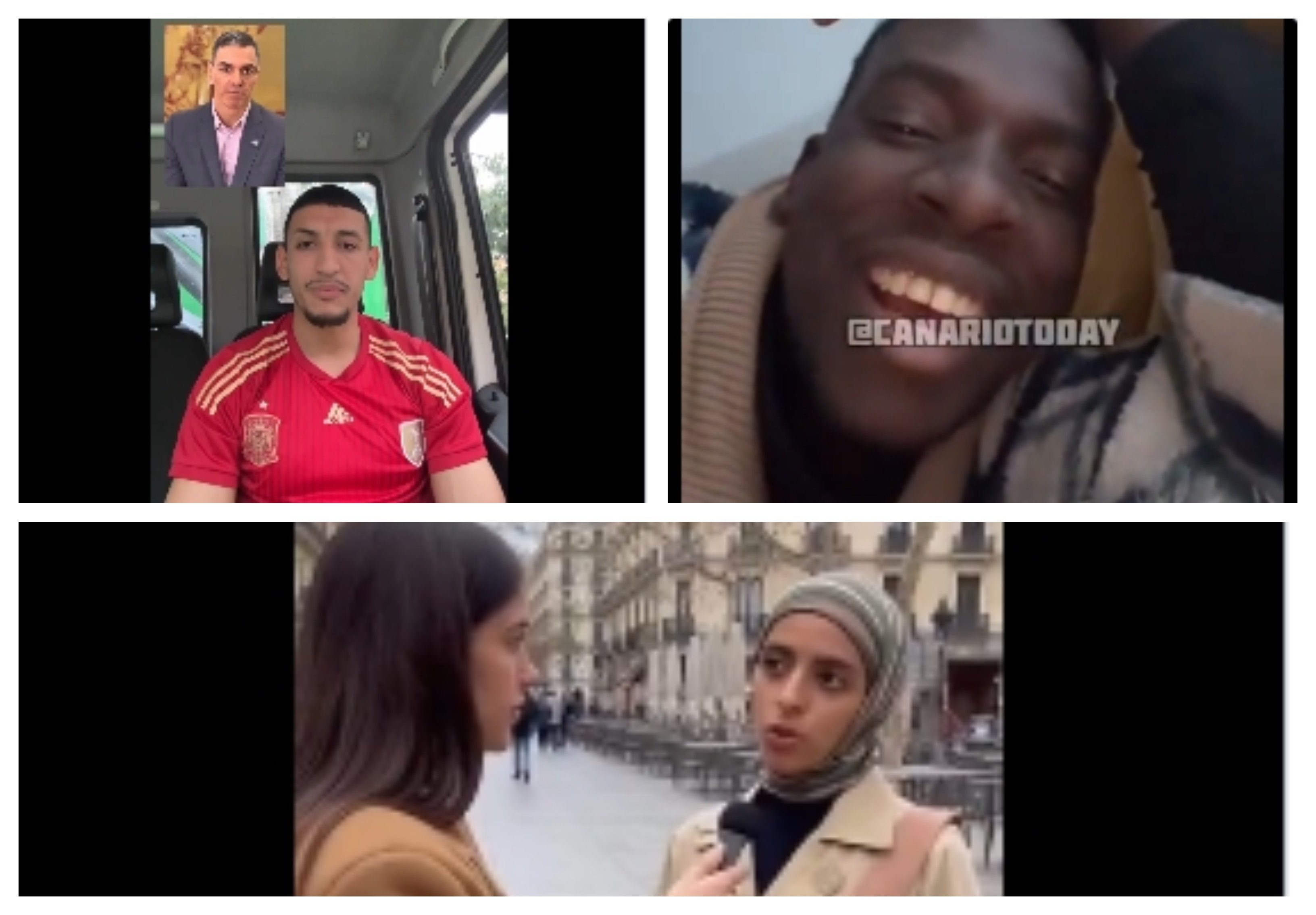 Inmigrantes ilegales celebran la regularización del Gobierno: "Papeles para todos" "Eres el mejor presidente del mundo". Mientras una mujer extranjera afirma que si gana el partido de Abascal, se va a su país porque ella no trabaja y se acabarán las ayudas. ¡Toma ya!