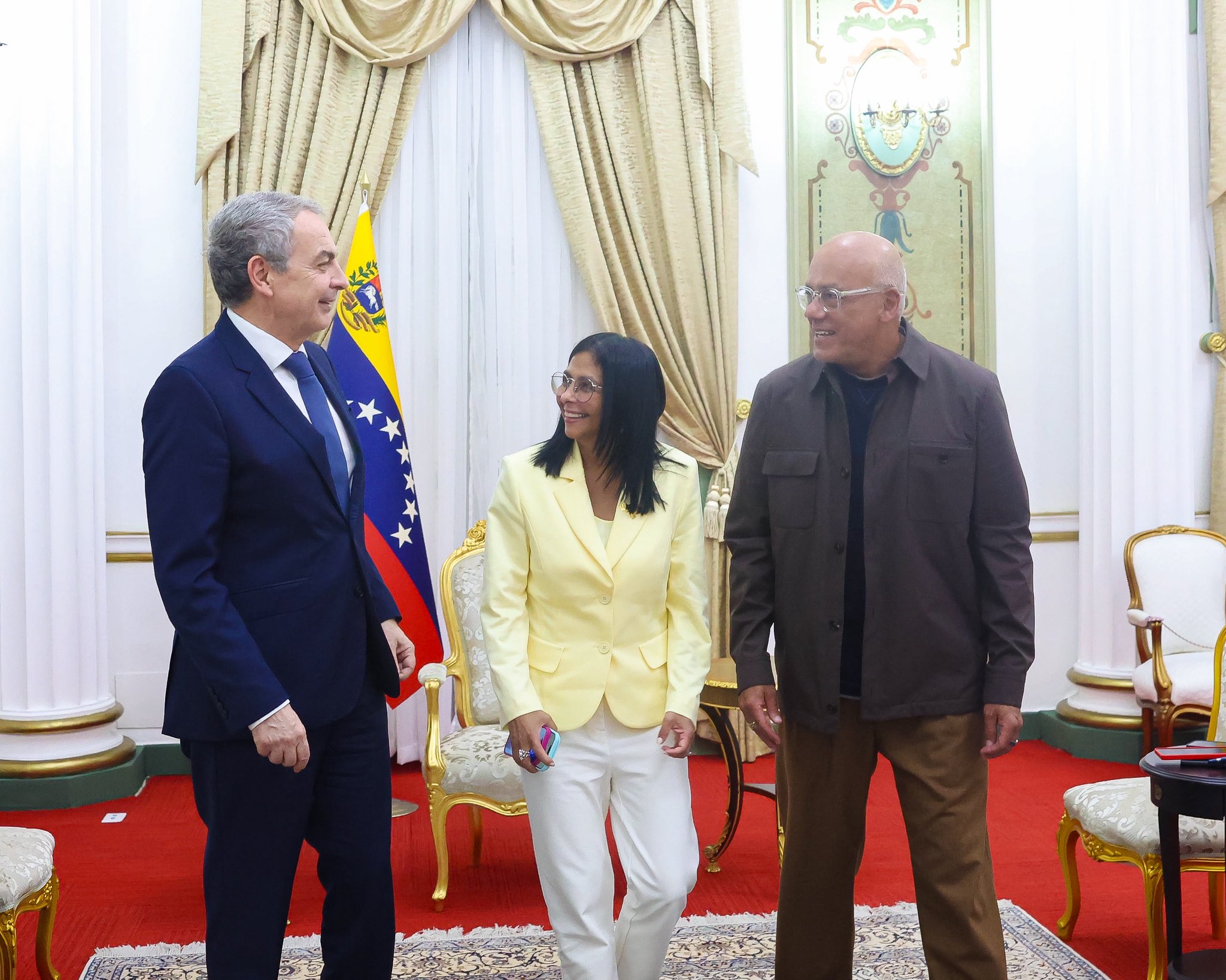 Delcy recibió este fin de semana al expresidente español, José Luis Rodriguez Zapatero