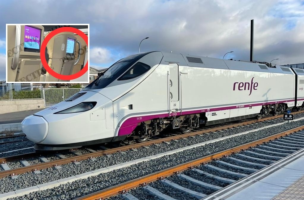 Un tren Alvia de Renfe viaja entre Madrid y Vigo con fracturas en las ventanas ¡tapadas con un cartón!, ¡qué calidad y buen servicio!